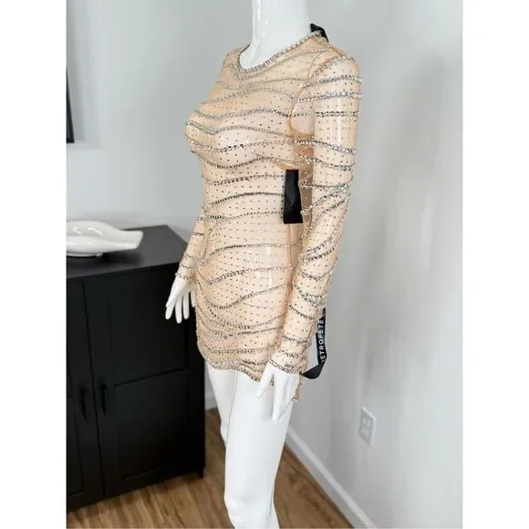 Retrofete Raes Sheer Embellished Long Sleeve Size Small - Picture 9 of 17